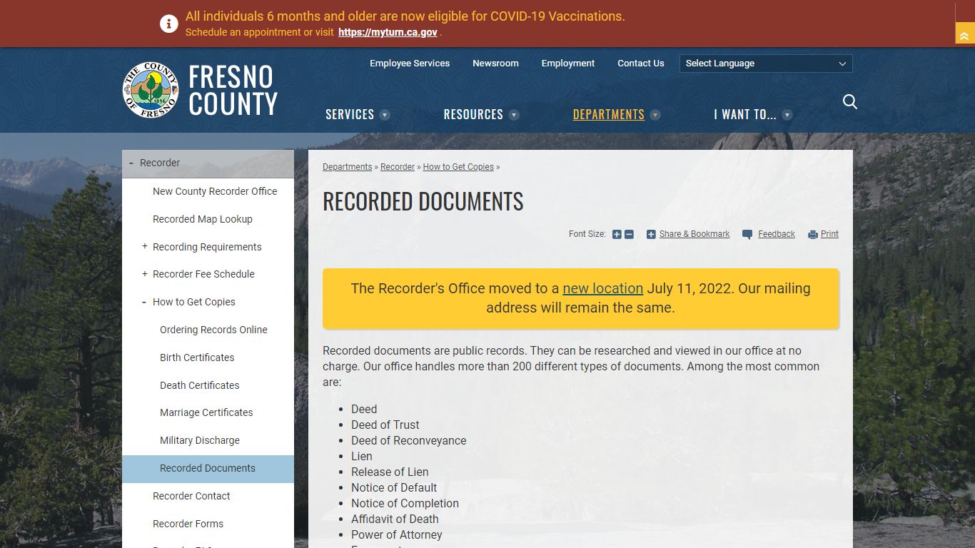 Recorded Documents | County of Fresno - Fresno County, California